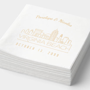 Gold Foil Custom Virginia Beach Wedding Napkins
