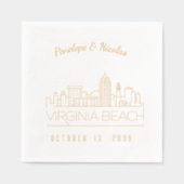 Gold Foil Custom Virginia Beach Wedding Napkins (Recto)
