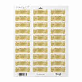 Gold Foil Damask Monogram New Years Adresetiket Etiket (Full Sheet)