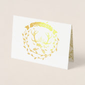 Gold Foil Deer Antler Wreath Wedding Invitations (Devant)
