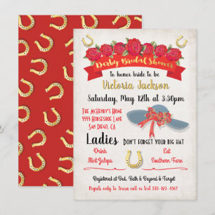 Gold Foil Derby Bridal Shower-uitvindingen Kaart