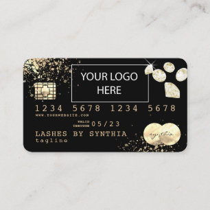 Gold Foil diamonds Credit Kaart voeg uw logo toe Visitekaartje