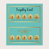 Gold Foil Dragonfly - Double Loyalty Visitekaartjes (Binnenkant ongevouwen)