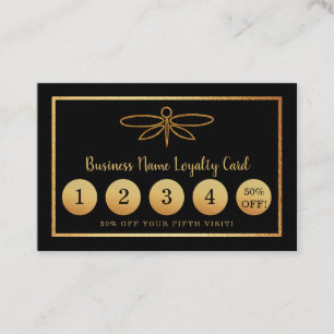 Gold Foil Dragonfly - Loyalty Kaart