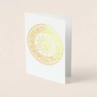 Gold Foil Dragonfly Mandala carte de voeux