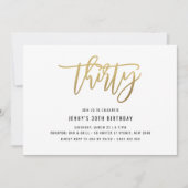 Gold Foil Effect 30e anniversaire Invitation (Devant)