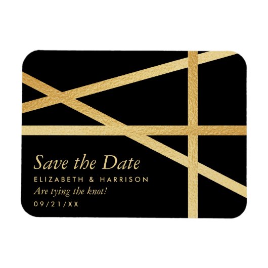 Gold Foil-effect Geometrische stijl Opslaan datum Magneet (Horizontaal)