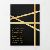 Gold Foil-effect Geometrische stijlbinding Drieluik Programma (Cover)