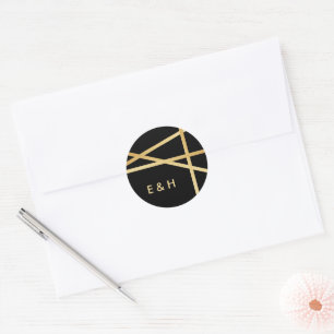 Gold Foil-effect Geometrische stijlbinding Ronde Sticker