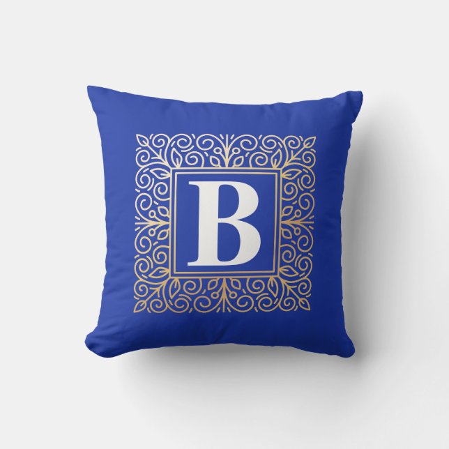Gold Foil Effect Monogram Sierkussen (Voorkant)
