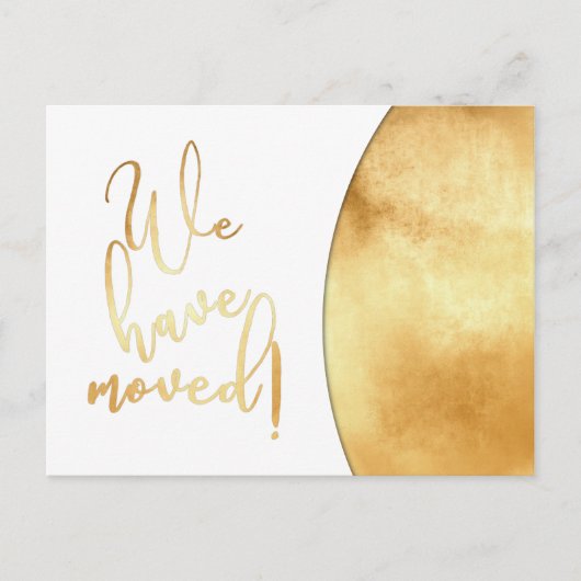 Gold Foil Effect, "We hebben bewogen" Aankondiging (Voorkant)