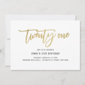 Gold Foil Effet Invitation 21e anniversaire (Devant)