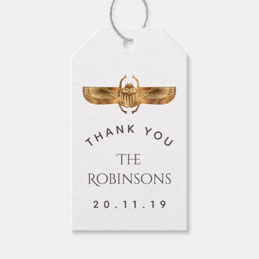 Gold Foil Egyptian Thmed Party Cadeaulabel (Voorkant)