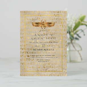 Gold Foil Egyptian Thmed Party Folie Uitnodiging
