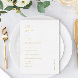 Gold Foil Elegant 5x7-inch Weddenstabel Menu-kaart Folie Uitnodiging