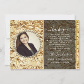 Gold Foil Elegant Carte de remerciements funéraire (Devant)