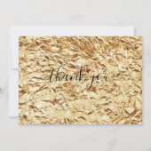 Gold Foil Elegant Carte de remerciements funéraire (Dos)
