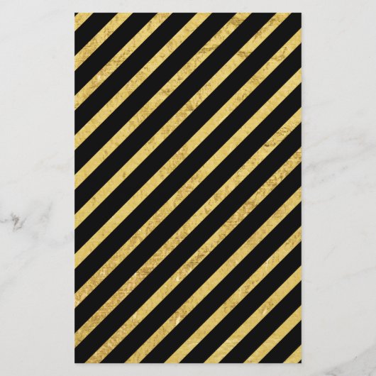 Gold Foil en Black Diagonal Stripes Pattern Flyer (Achterkant)