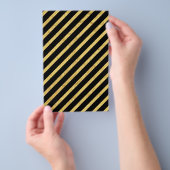 Gold Foil en Black Diagonal Stripes Pattern Flyer (Hand)