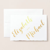 Gold Foil Engagement Party Invitation Nom de la ph (Devant avec enveloppe)