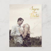 Gold Foil Enregistrer la date Faire-part de typogr (Devant)