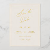 Gold Foil Enregistrer la date Modern Invitation Ca (Recto)