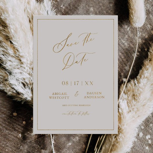 Gold Foil Enregistrer la date Modern Invitation Ca