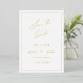 Gold Foil Enregistrer la date Modern Invitation Ca (Debout devant)