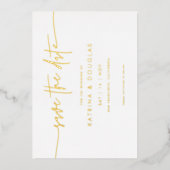 Gold Foil Enregistrer la Faire-part Mariage Date (Recto)