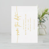 Gold Foil Enregistrer la Faire-part Mariage Date (Debout devant)