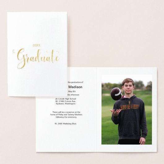 Gold Foil et Faire-part de graduation photo (Affichage)