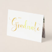 Gold Foil Faire-part de graduation photo (Devant)
