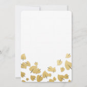 Gold Foil Falling Leaves Weduwen Uitnodiging (Achterkant)