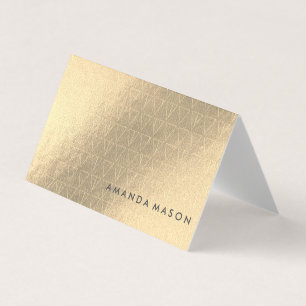Gold Foil   Fashionable Lux Triangle Patroon Visitekaartjes