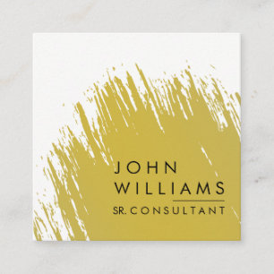 Gold Foil Faux Brushed Strokes Professional modern Vierkante Visitekaartje