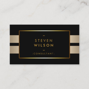 Gold Foil Faux Web Computer Professional Elegant Visitekaartje