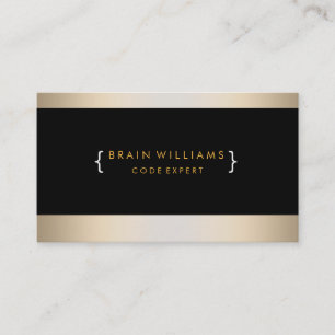 Gold Foil Faux Web Computer Professional Elegant Visitekaartje