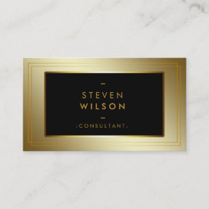 Gold Foil Faux Web Modern Computer Financial Visitekaartje