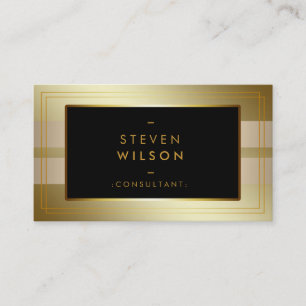 Gold Foil Faux Web Modern Computer Financial Visitekaartje