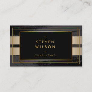 Gold Foil Faux Web Modern Computer Financial Visitekaartje