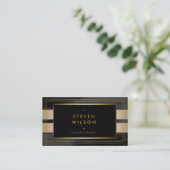 Gold Foil Faux Web Modern Computer Financial Visitekaartje (Staand voorkant)