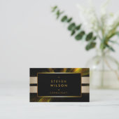 Gold Foil Faux Web Modern Computer Financial Visitekaartje (Staand voorkant)