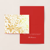 Gold Foil feestbloemen kerstKaart Folie Kaarten (Display)