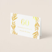 Gold Foil Feuille Wreath Invitation 60e anniversai (Devant)