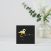 Gold Foil Flamingo Visitekaartje (Staand voorkant)