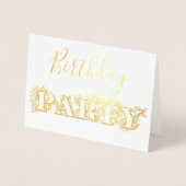 Gold Foil Floral Anniversaire Fête Invitation Phot (Devant)