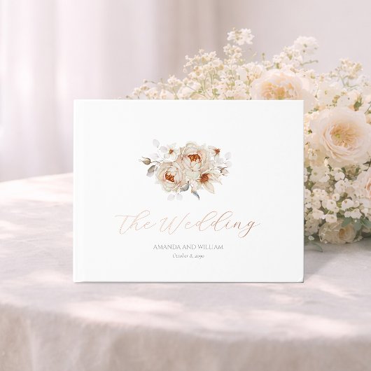 Gold Foil Floral Wedding Guest Book