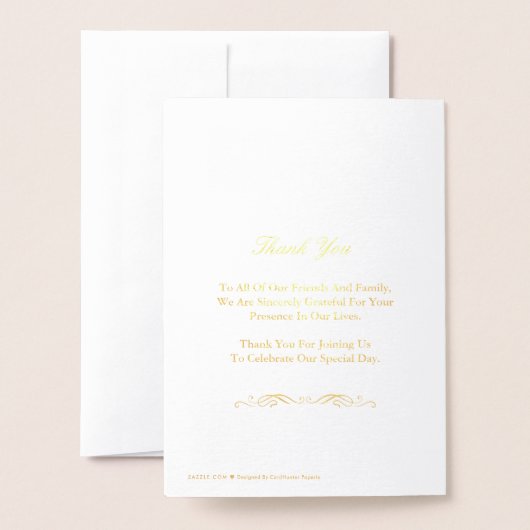 Gold Foil Flourd Frame Mariage programme de cérémo (Derrière avec enveloppe)