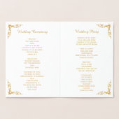Gold Foil Flourd Frame Mariage programme de cérémo (Intérieur)