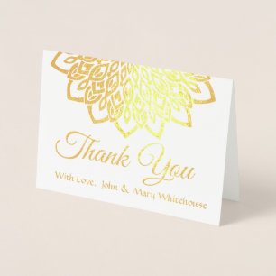 Gold Foil Flower Mandala Bedankt Folie Kaarten